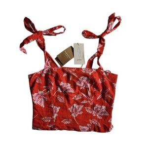 Joie Linen-Blend Floral Crop Top Size 8